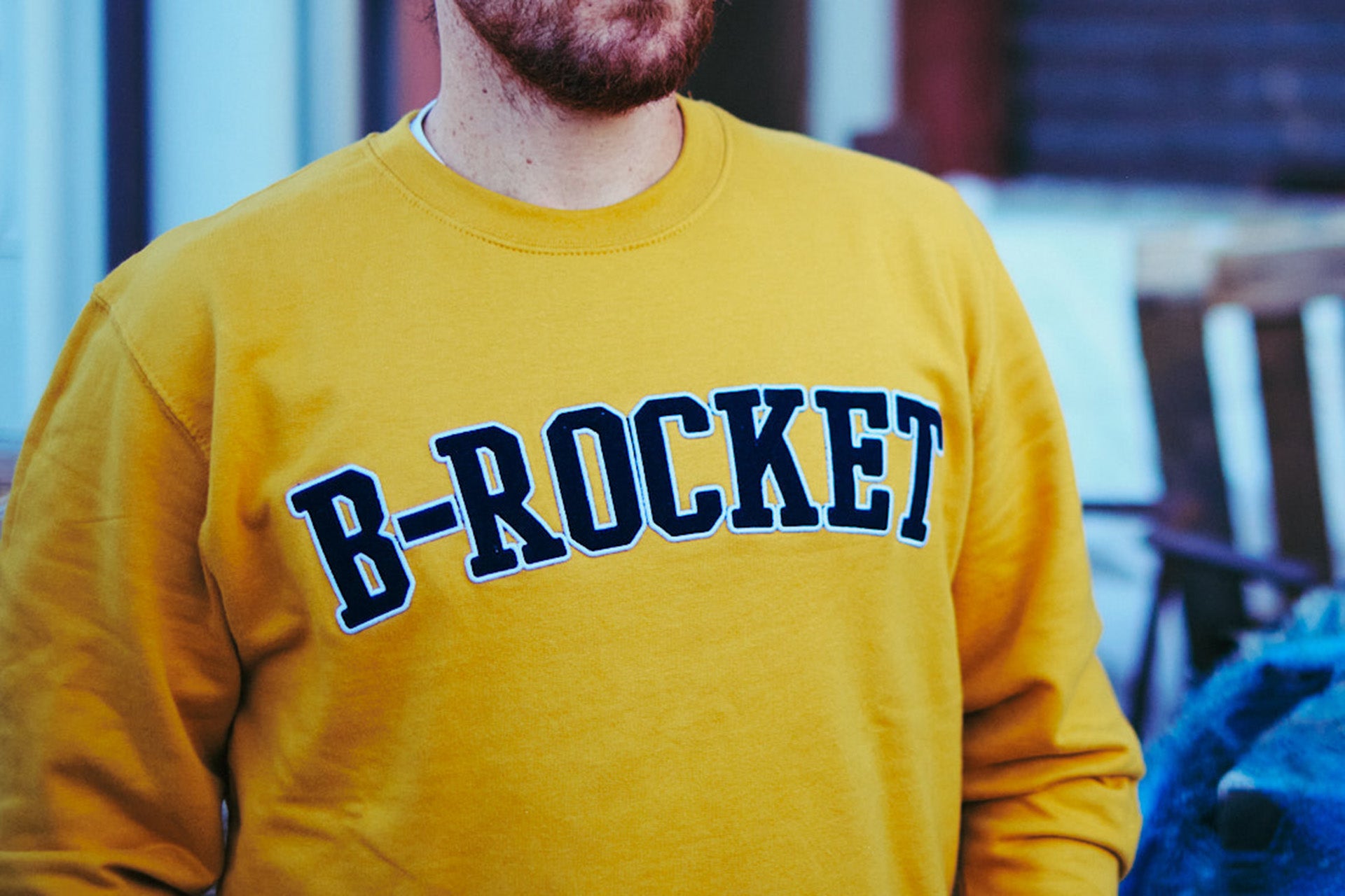 Felpa College Ocra - B-rocket Felpa College Ocra - B-rocket