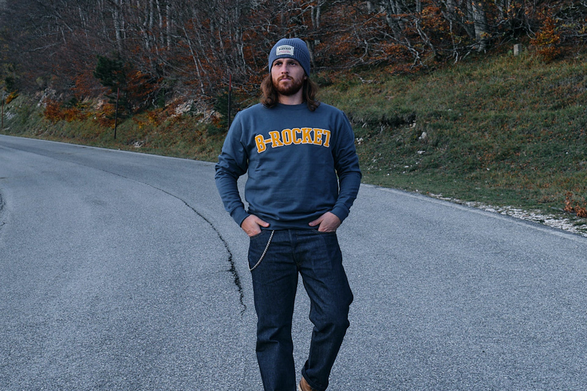 Felpa College Blu - B-rocket Felpa College Blu - B-rocket